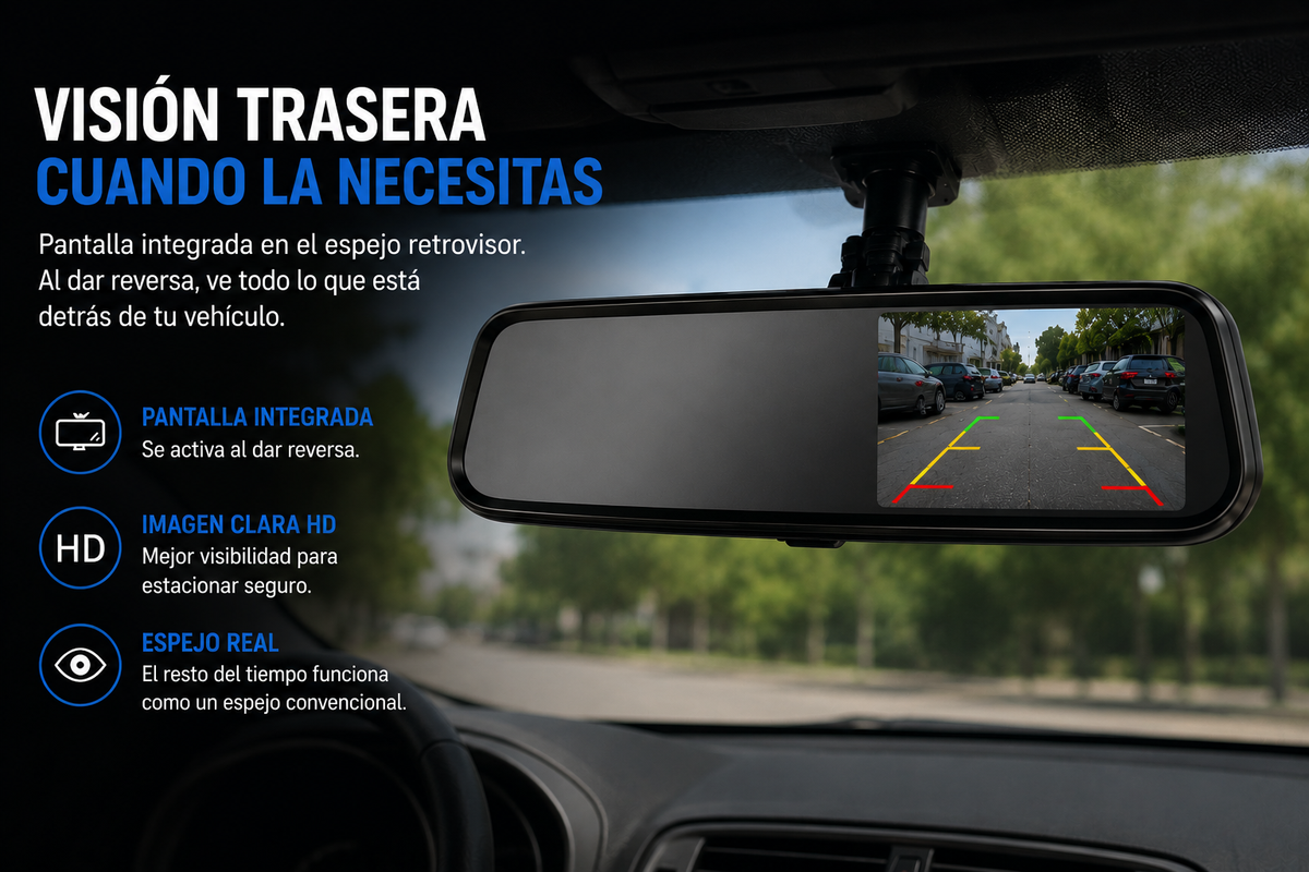 Espejo retrovisor doble cámara full HD