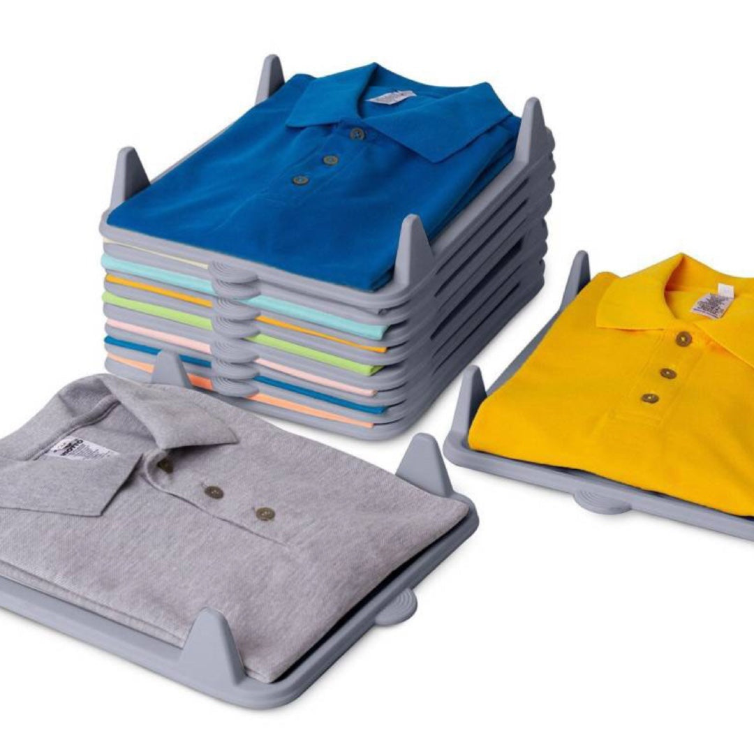 Set x10 de bandejas organizadoras con prendas dobladas