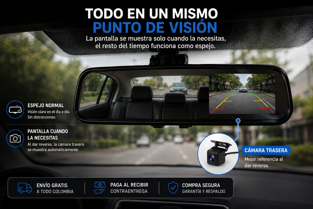 Espejo retrovisor doble cámara full HD