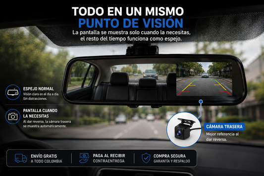 Espejo retrovisor doble cámara full HD
