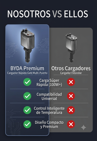 Cargador De Carro Retráctil 4 En 1
