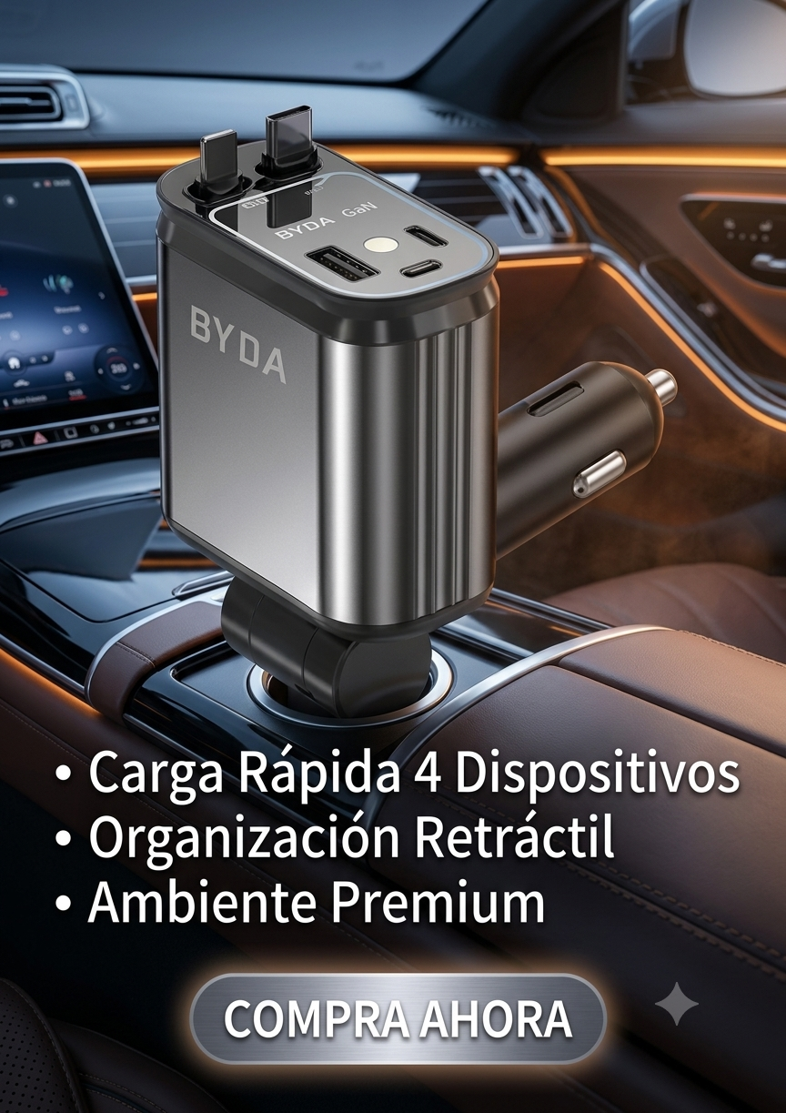 Cargador De Carro Retráctil 4 En 1