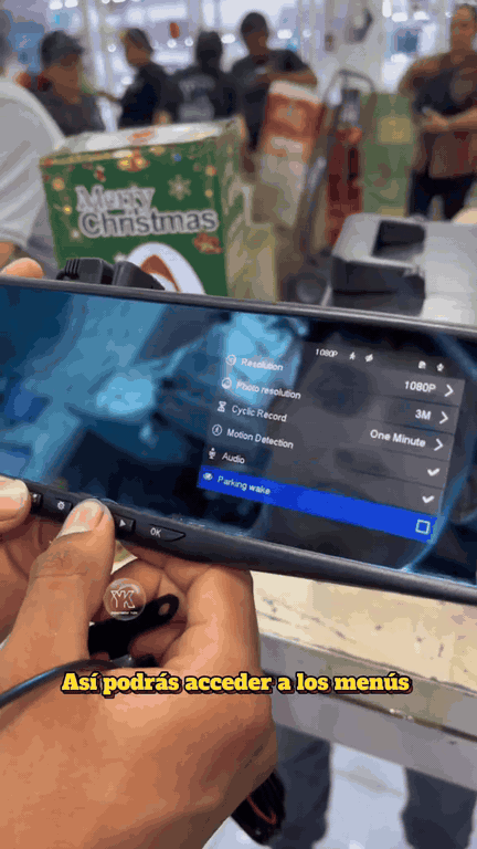Demostración del menú de grabaciones del retrovisor